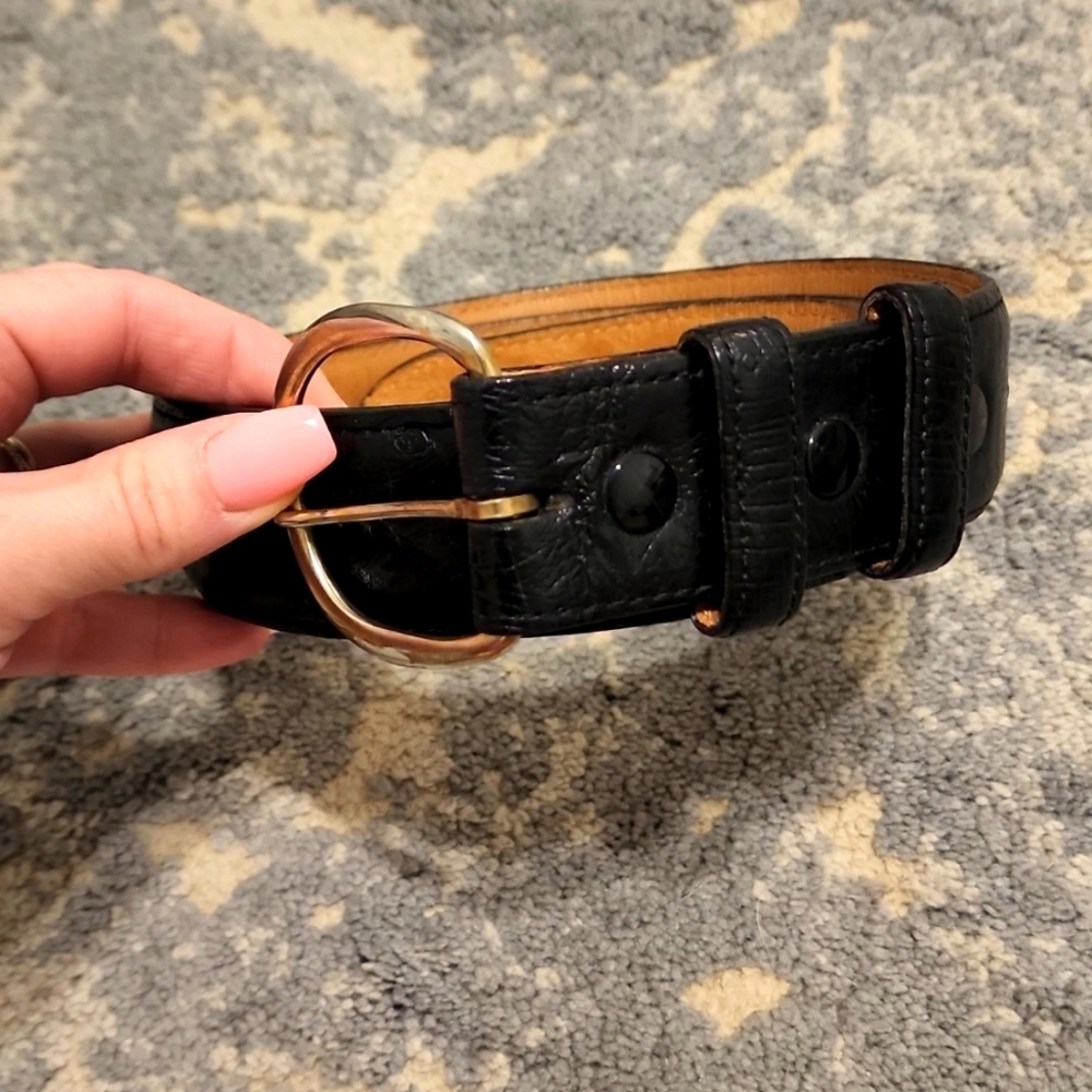 Vero Siruzzo Ferrini men's ostrich belt, size 38, black